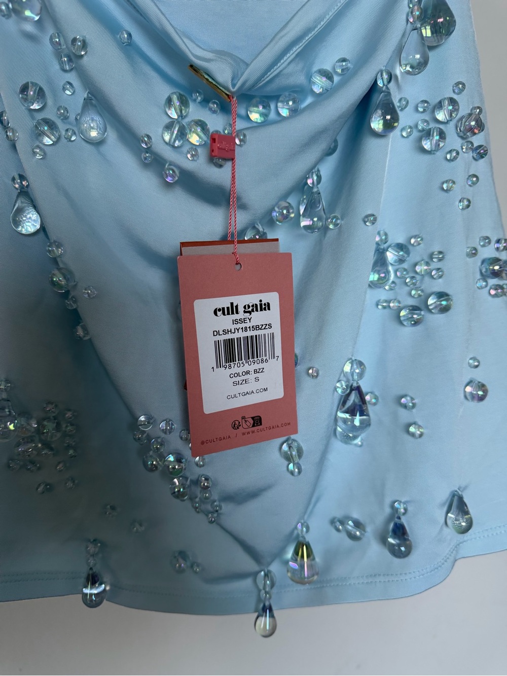 Cult Gaia Issey dress - Crystal Embellished Mini Dress in Breeze - Picture 4 of 12